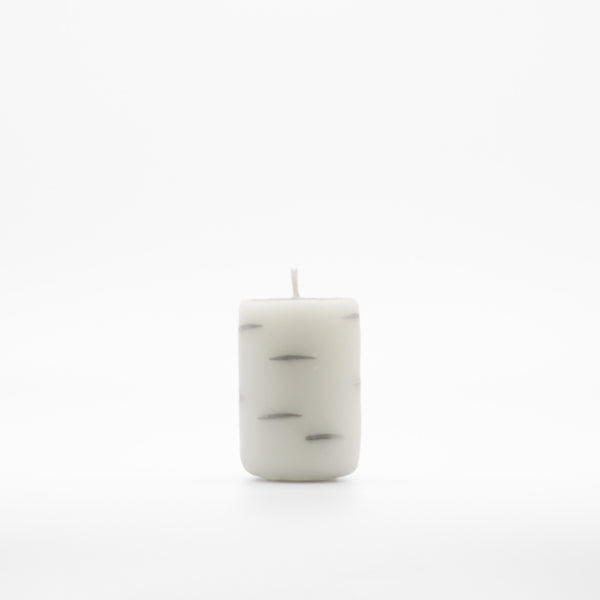 Short Birch Log Candles