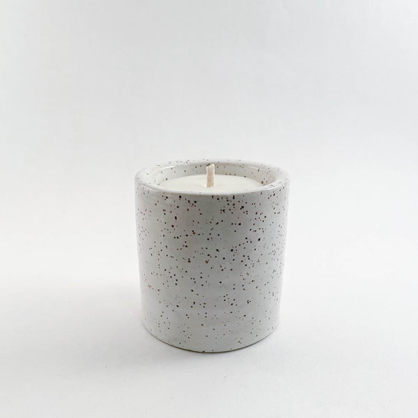 Small Candle Pot, fully glazed, filled with 100% Canadian beeswax.