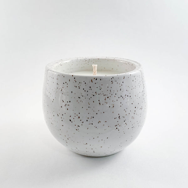 X Large Candle Pot, fully glazed, filled with 100% Canadian beeswax.